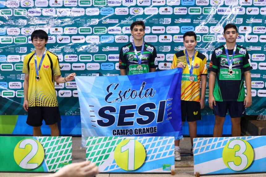 Atletas do Sesi dominam o pódio na 2ª etapa do Estadual de Tênis de Mesa