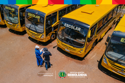 Prefeitura de Sidrolândia inspeciona frota do transporte escolar para garantir segurança e qualidade