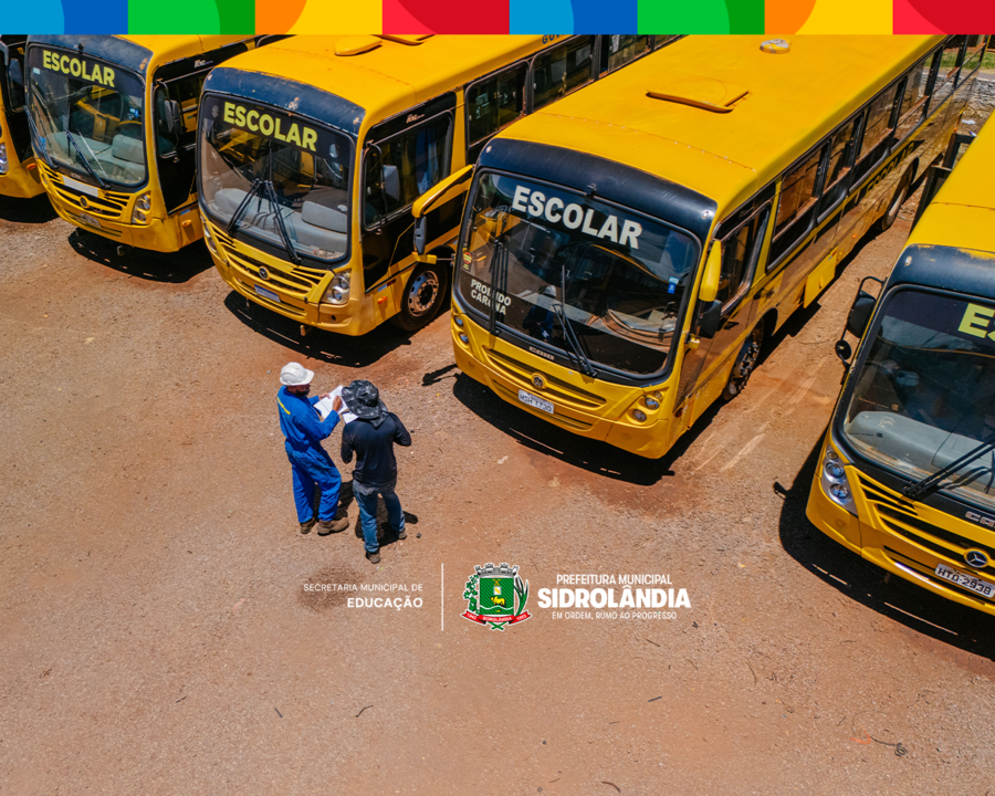 Prefeitura de Sidrolândia inspeciona frota do transporte escolar para garantir segurança e qualidade