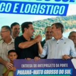 Encontro entre governadores marca entrega de anteprojeto de ponte entre MS e Paraná
