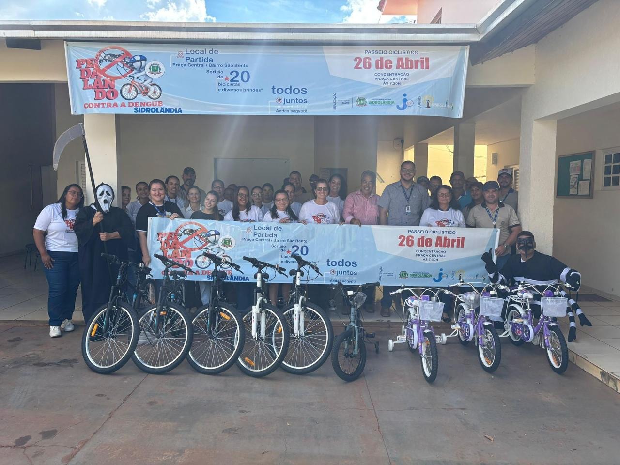 Sidrolândia entra no combate à dengue com pedalada e sorteio de bicicletas neste domingo