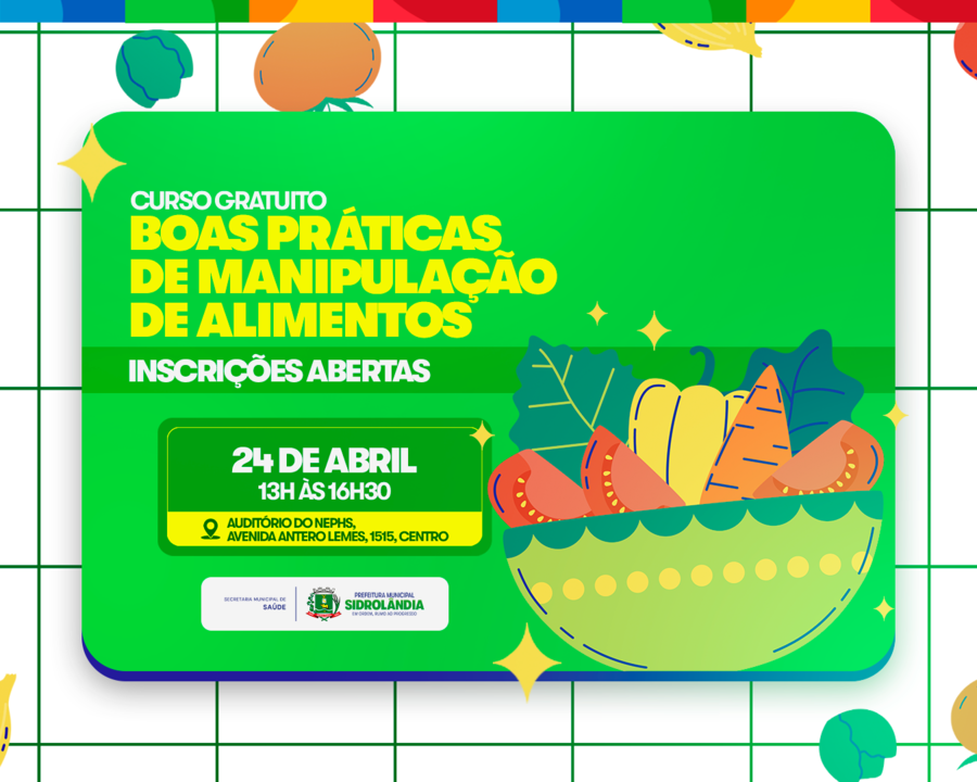 Inscrições abertas para curso gratuito de boas práticas de manipulação de alimento em Sidrolândia