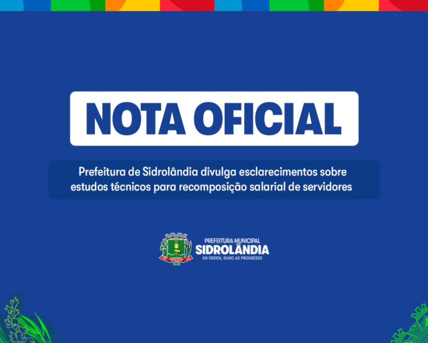 Prefeitura de Sidrolândia divulga esclarecimentos sobre estudos técnicos para recomposição salarial de servidores