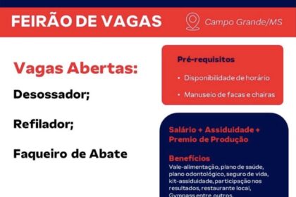 Vagas abertas: Friboi seleciona hoje (17) profissionais com experiência em frigorífico na casa do trabalhador